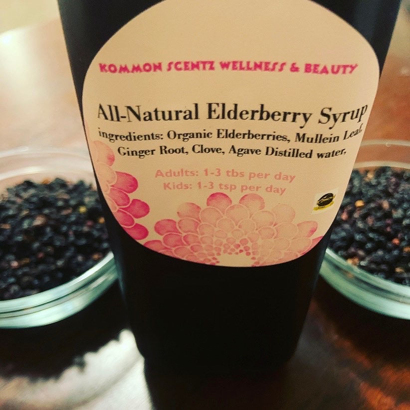 “All-Natural Elderberry Syrup with ZINC” (8oz) (16oz) (with Raw Honey) or (with Agave)