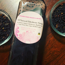 Load image into Gallery viewer, “All-Natural Elderberry Syrup with ZINC” (8oz) (16oz) (with Raw Honey) or (with Agave)