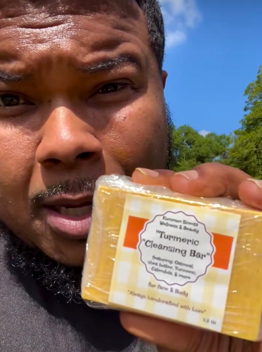 Turmeric, Shea Butter, & Oatmeal Cleansing Bar” (3.5 oz)