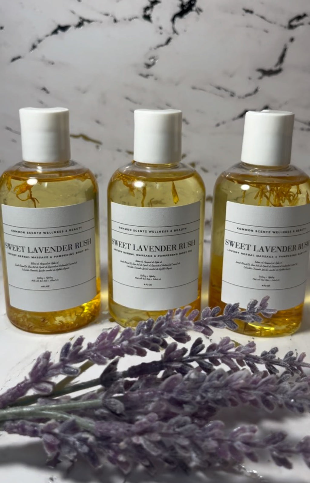 “Sweet Lavender Rush” Luxury-Herbal Massage/Pampering Body Oil” (4oz)