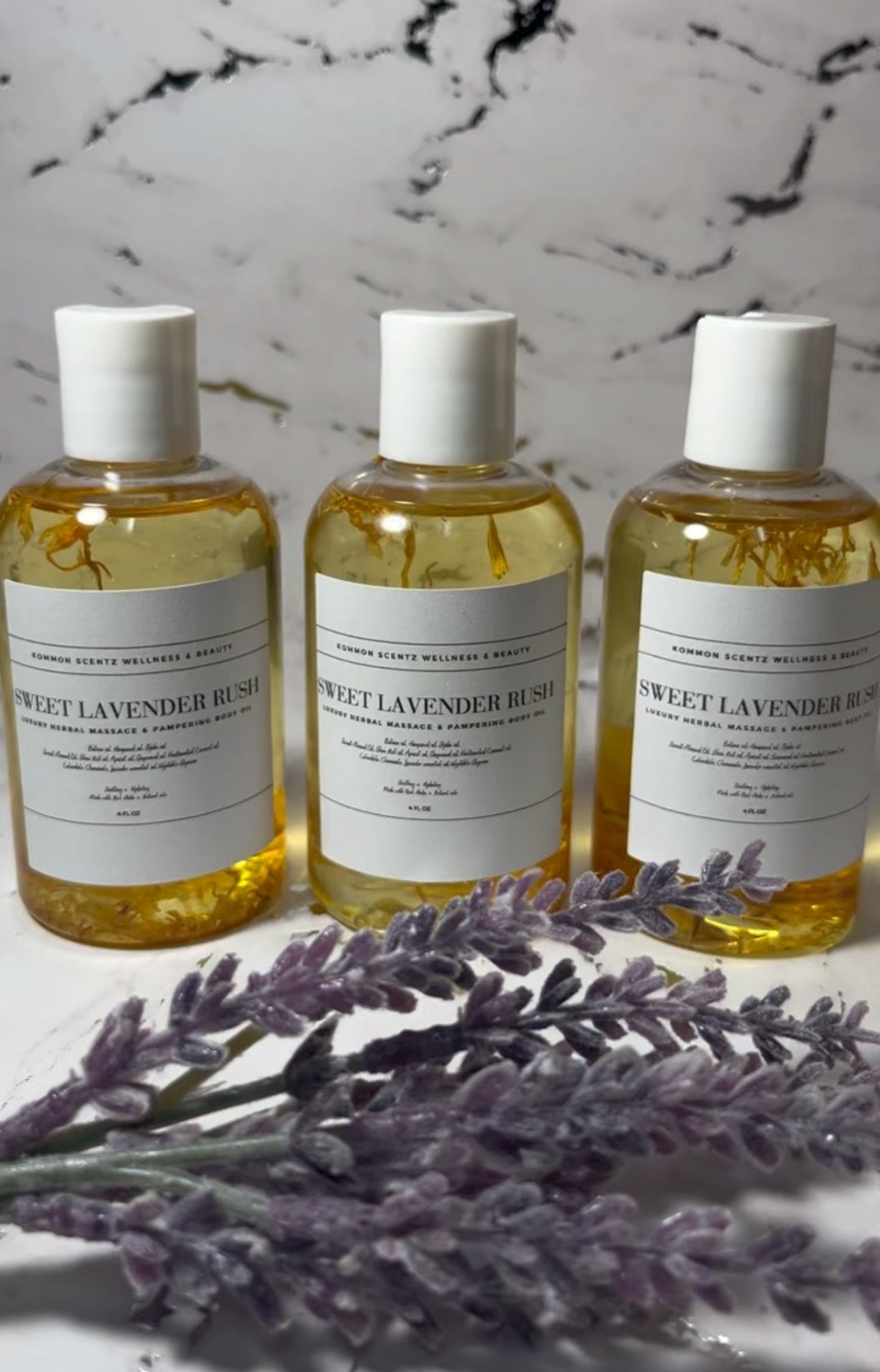 “Sweet Lavender Rush” Luxury-Herbal Massage/Pampering Body Oil” (4oz)
