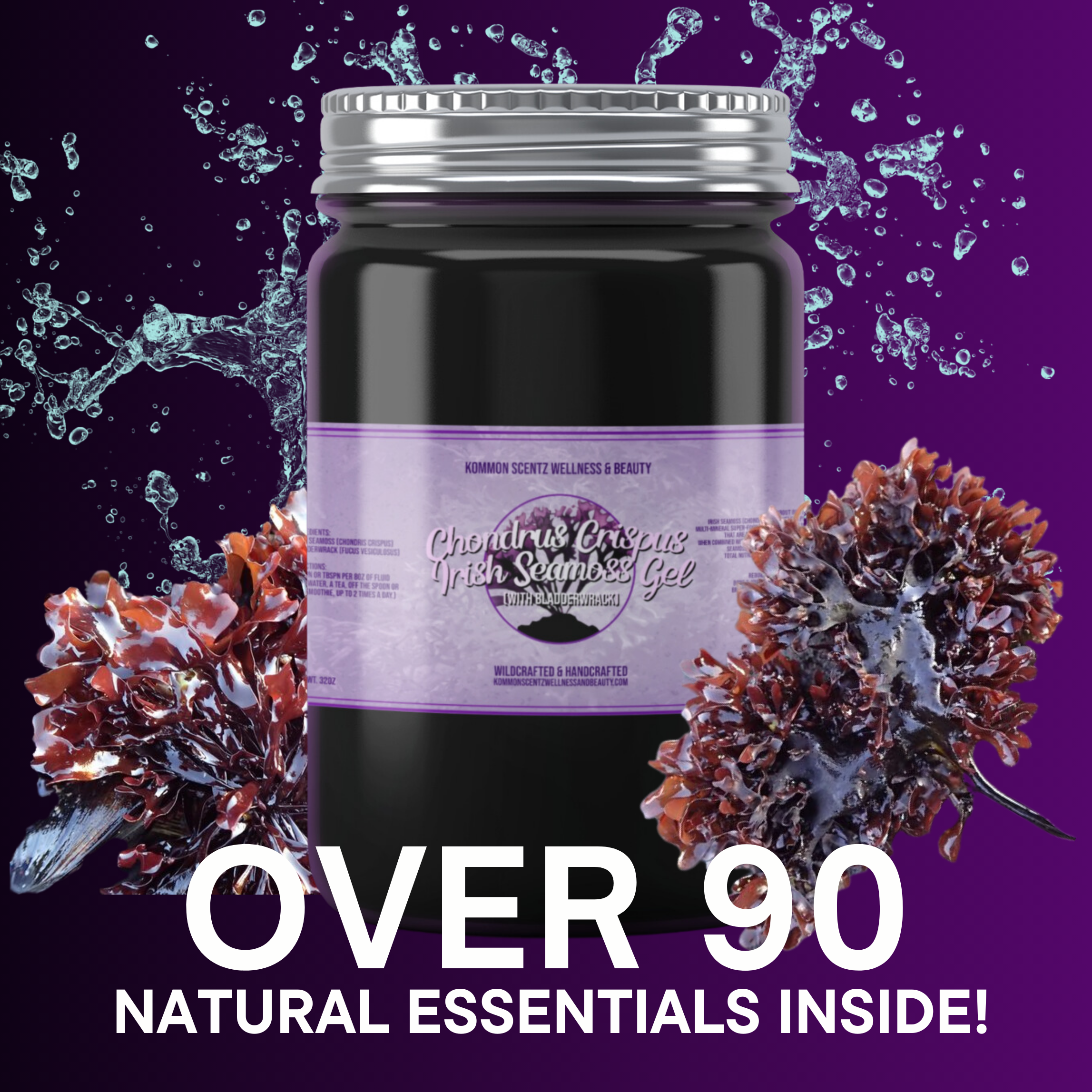 “SuperMoss” Chondrus Crispus Seamoss/Bladderwrack/Burdock Root Gel (8oz Seamoss Shot, 16oz, or 32oz)