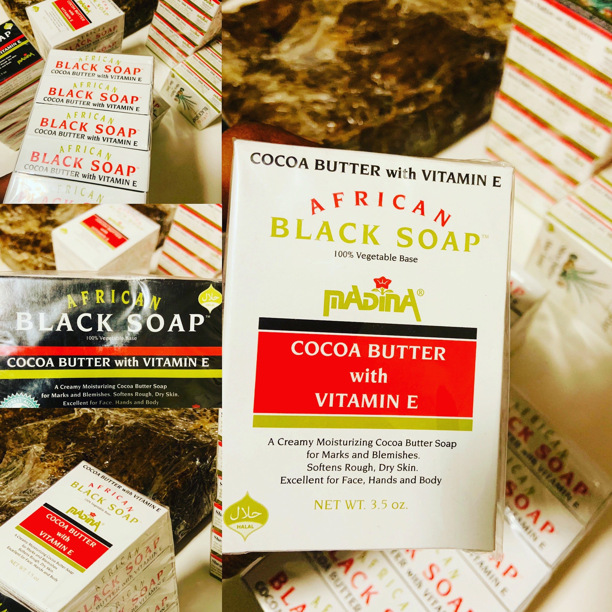 African Black Soap w/ Cocoa Butter & Vitamin E
