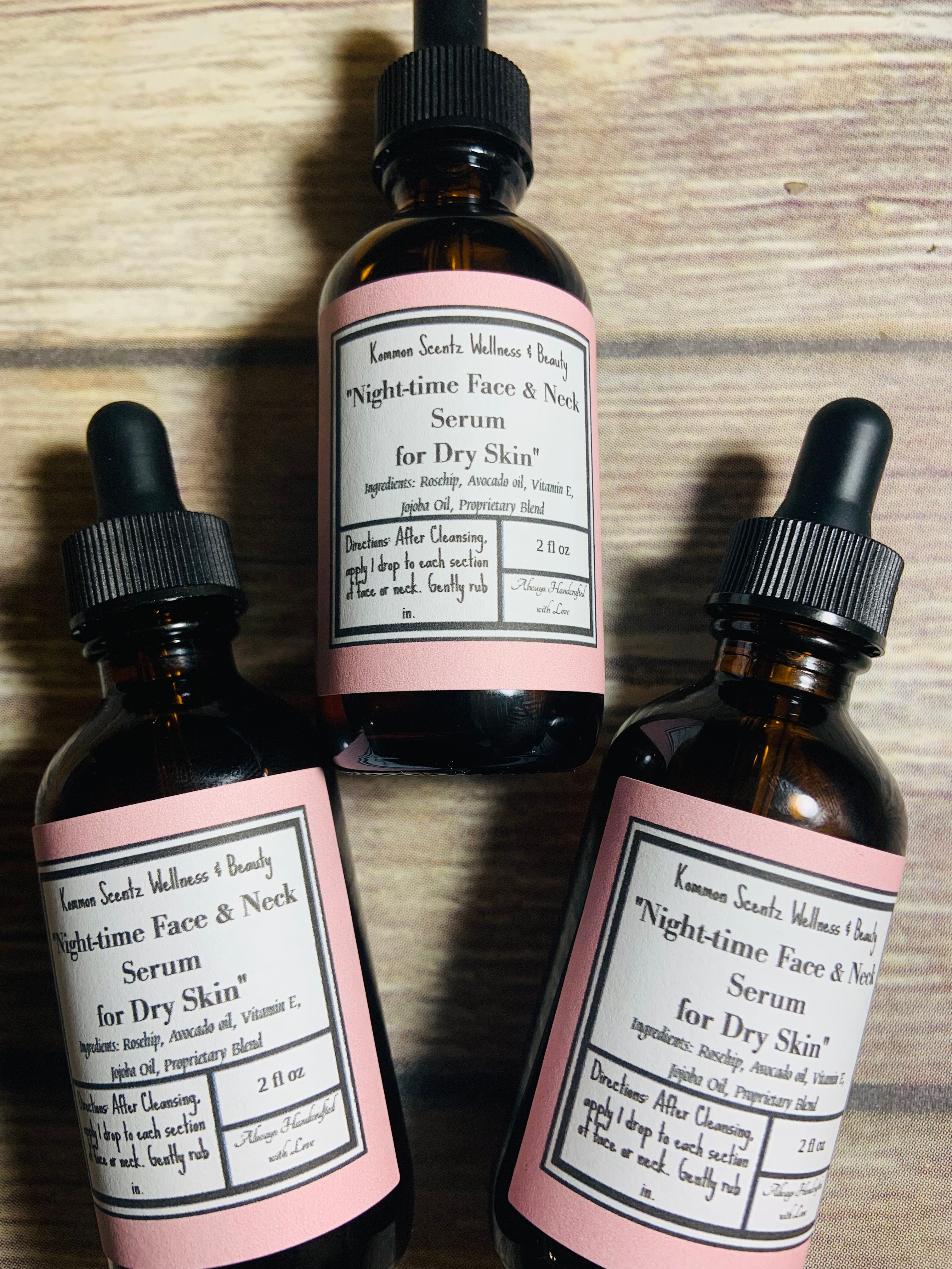 “Night-time Face & Neck Serum for Dry Skin”