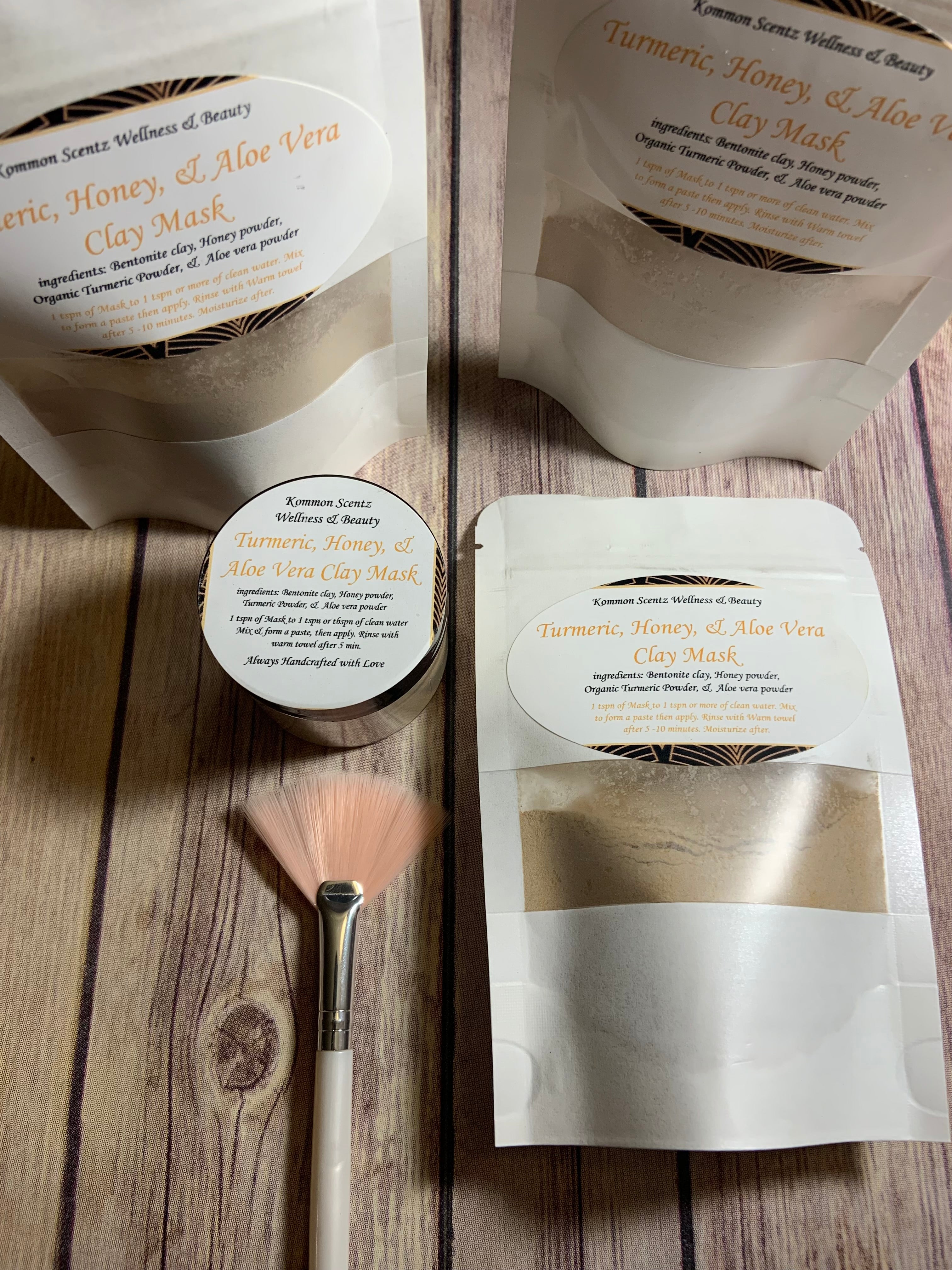 Turmeric, Honey, & Aloe Vera Clay Mask (2oz) & (4oz)