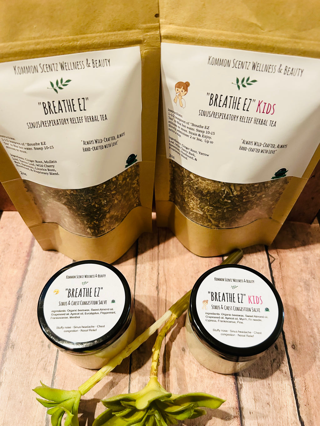 Breathe EZ “KIDS” Sinus & Congestion Herbal Salve for Nose & Chest (2oz)