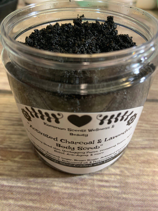 “Activated Charcoal & Lavender” Face & Body Scrub (4oz & 8oz)