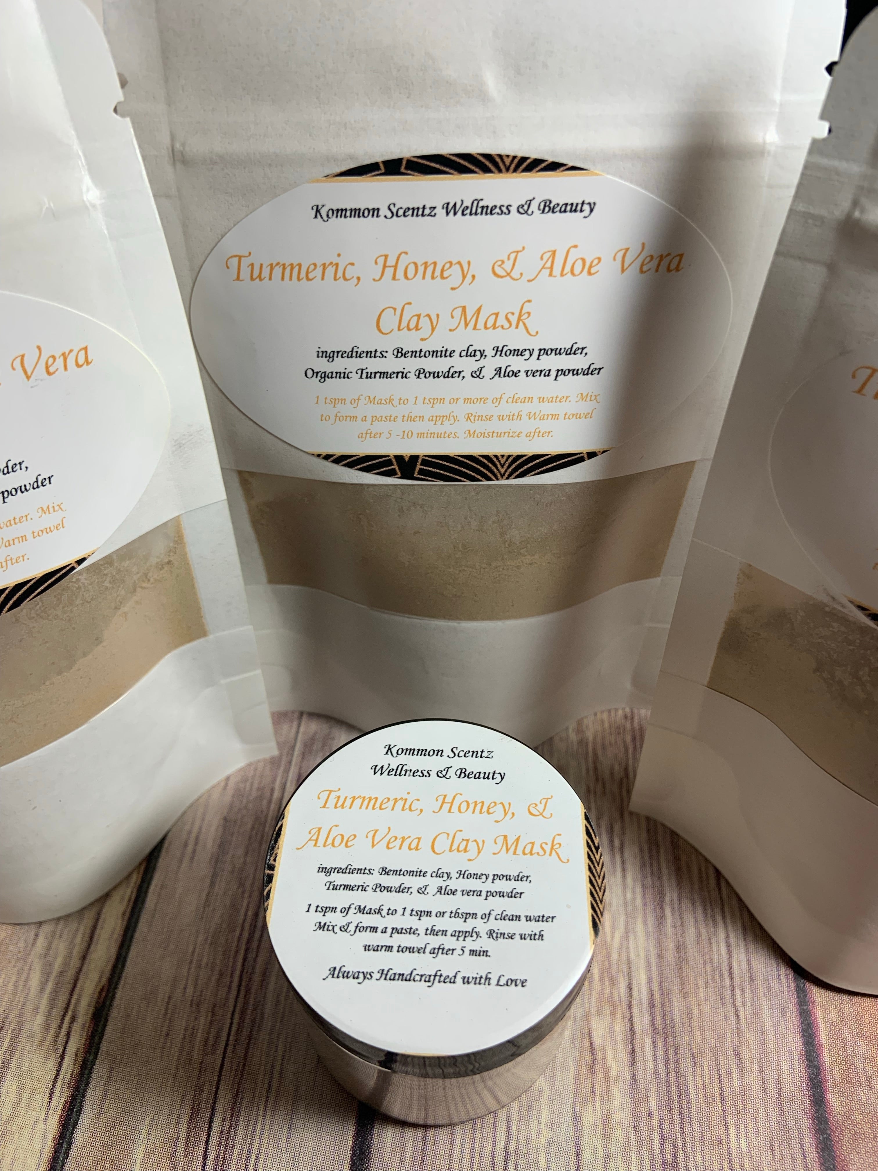 Turmeric, Honey, & Aloe Vera Clay Mask (2oz) & (4oz)
