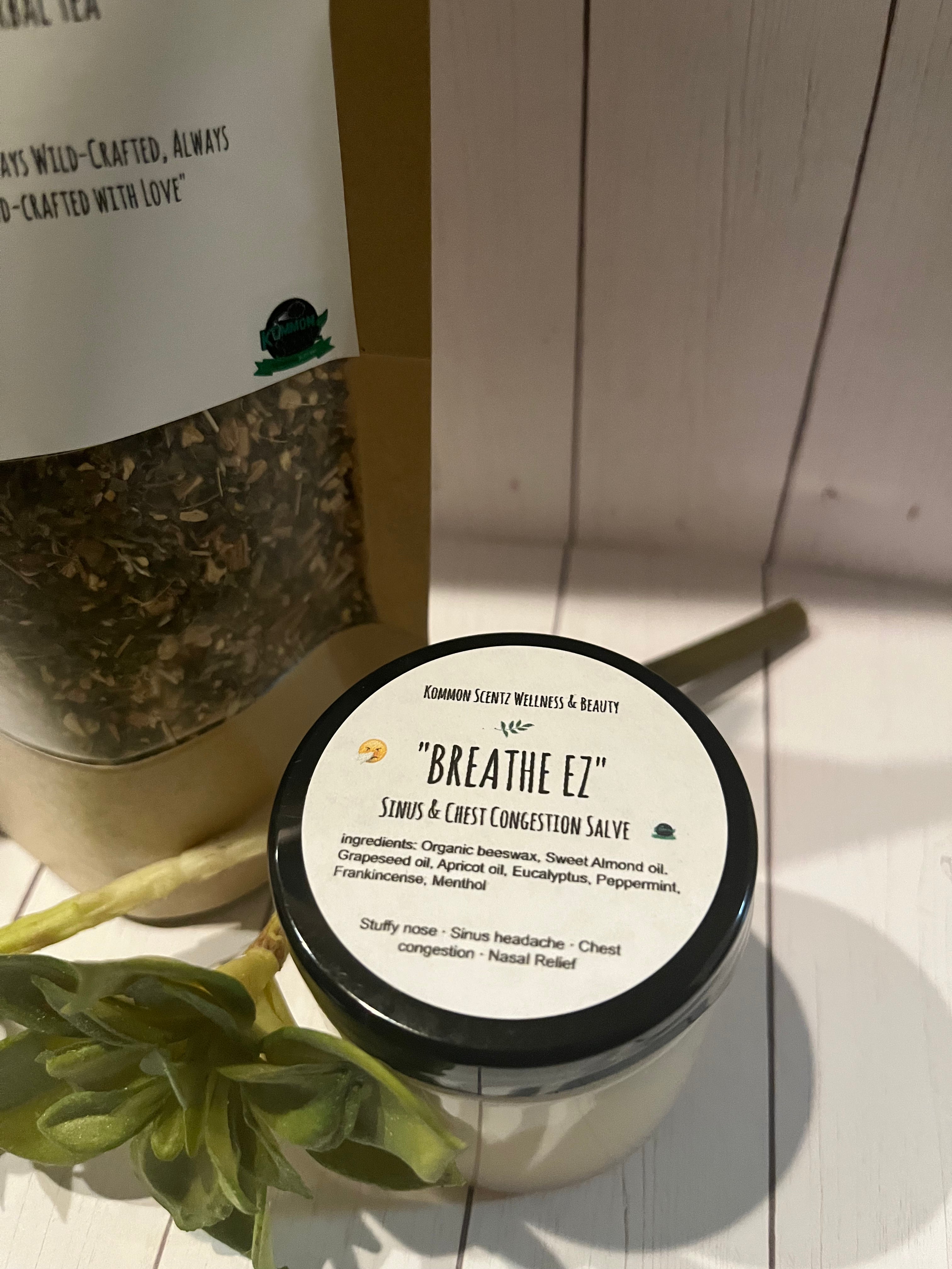 “BREATHE EZ” Sinus & Congestion Herbal Salve for Nose & Chest (2oz)
