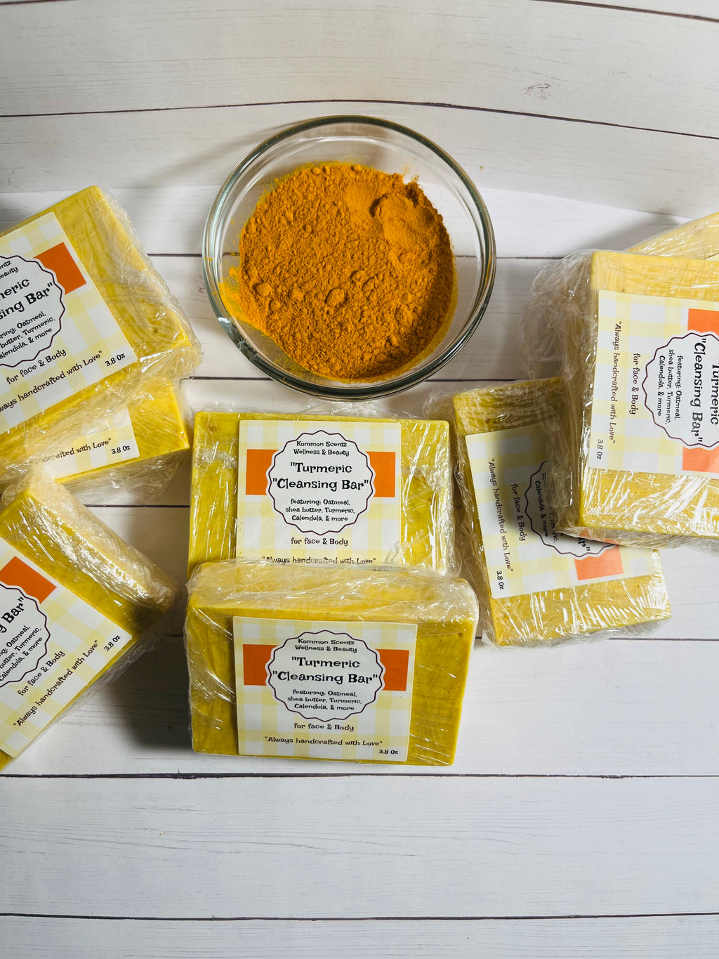 Turmeric, Shea Butter, & Oatmeal Cleansing Bar” (3.5 oz)