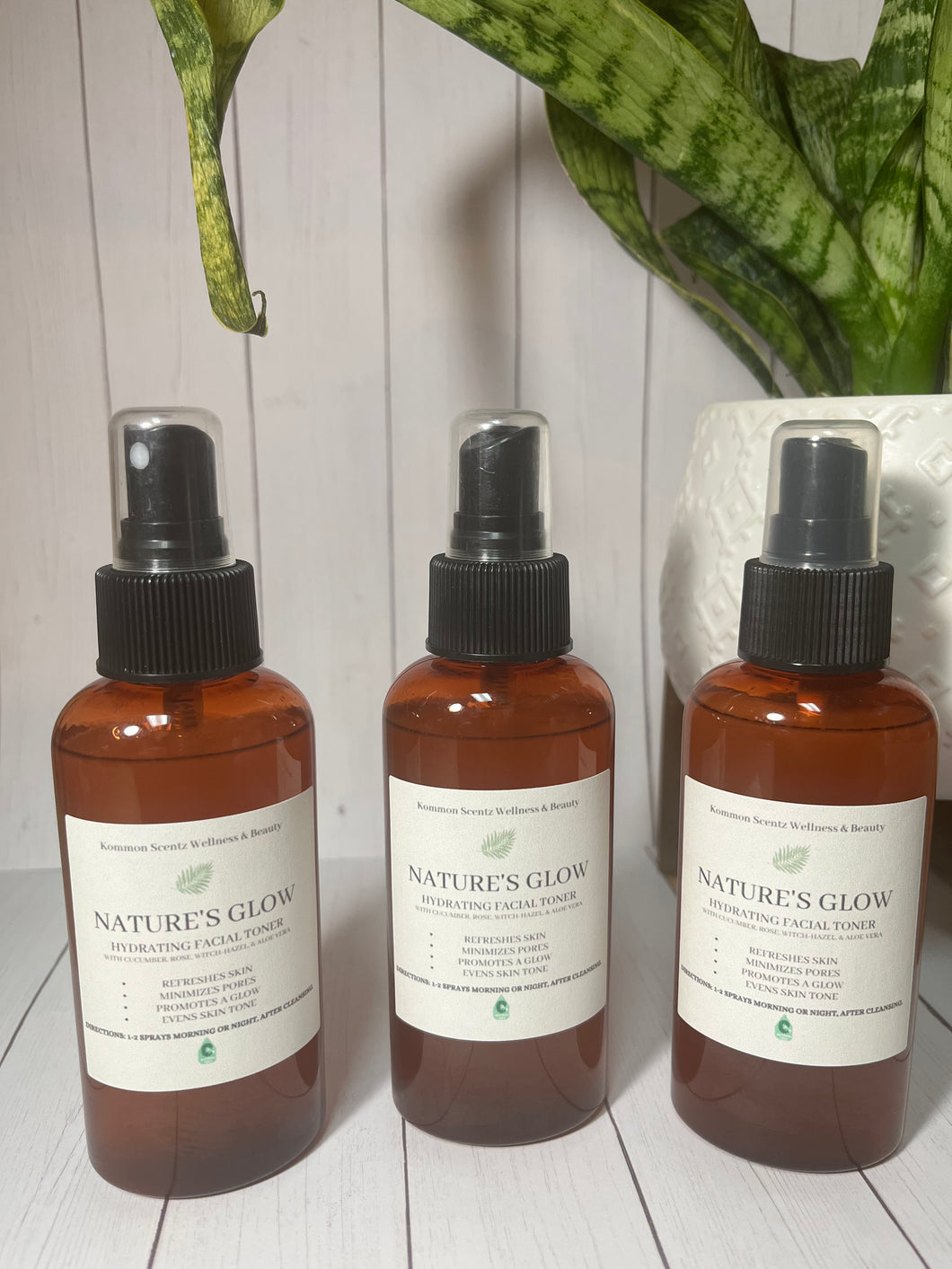 “Nature’s Glow” Hydrating Facial Toner w/ Cucumber, Witch-Hazel, Rose Water, & Aloe Vera (4oz)