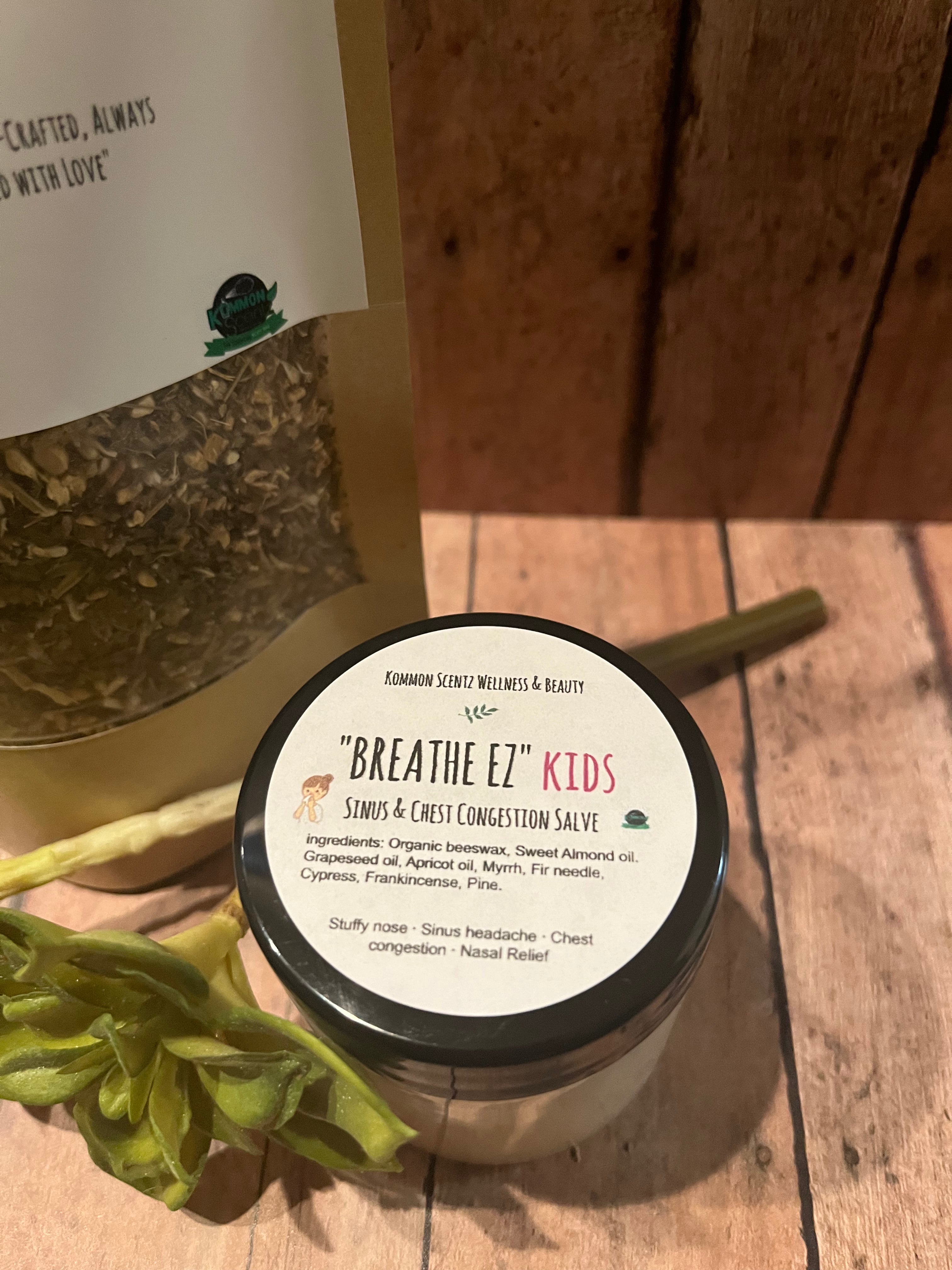 Breathe EZ “KIDS” Sinus & Congestion Herbal Salve for Nose & Chest (2oz)